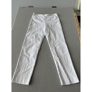 Krazy Larry Pants Womens 8 White Pull On Straight Leg Dress Work Office Casual